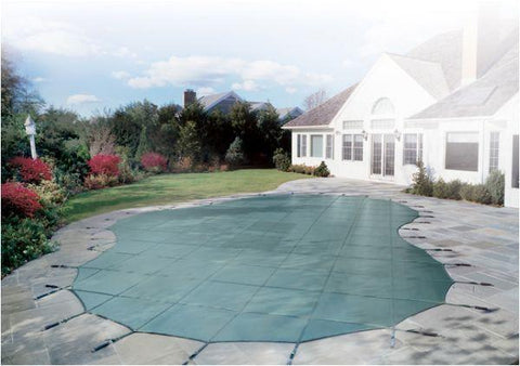 Loop-Loc Ultra-Loc III Solid Safety Cover w/ Pump - 18' x 36' Rectangle w/ 2' Offset 4' x 8' Left Step - Yardandpool.com