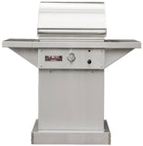 TEC Grills 26" Freestanding Sterling Patio FR Infra-Red Gas Grill Stainless Steel Pedestal w/ Shelves - Yardandpool.com