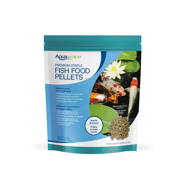 Aquascape Premium Staple Fish Food Pellets - 1lb Mixed 81050