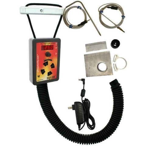 The Pitmaster IQ120 BBQ Smoker Automatic Temperature Control w/ Large Kamado Adapter - Yardandpool.com
