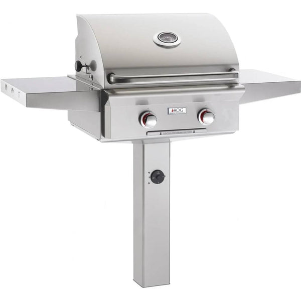 American Outdoor Grill 24" T Series Freestanding Natural Gas Grill on In-ground Post - Yardandpool.com