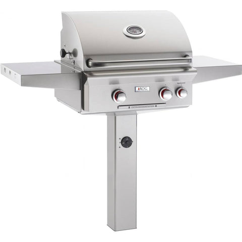 American Outdoor Grill 24" T Series Freestanding Natural Gas Grill on In-ground Post w/ Rotisserie - Yardandpool.com