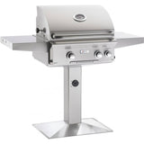 American Outdoor Grill 24" L Series Freestanding Natural Gas Grill on Patio Post w/ Rotisserie - Yardandpool.com
