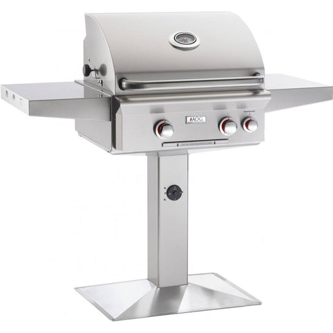 American Outdoor Grill 24" T Series Freestanding Natural Gas Grill on Patio Post w/ Rotisserie - Yardandpool.com