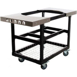 Primo Grills Cart w/ Stainless Steel Side Tables for Oval Large 300 and Oval XL 400 - Yardandpool.com