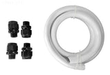 Hose Kit, inc. Plastic Fittings(2) & 6' hose, White - Yardandpool.com