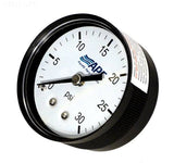 Pressure gauge, poly case, 1/4" tap, 0-30#, back mount, 2" face - Yardandpool.com