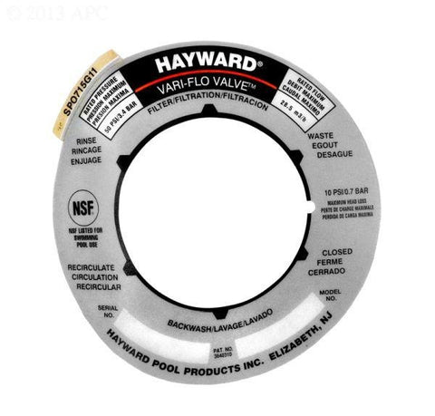 Hayward SPX0715G Valve Position Label - Yardandpool.com