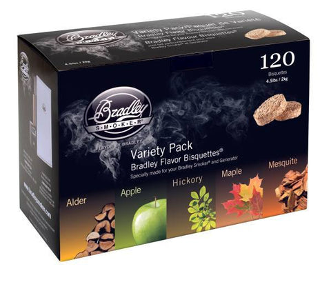 Bradley Smoker Bisquettes 120 Pack - 5 Flavor Variety