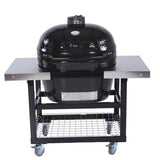Primo Grills Cart w/ Stainless Steel Side Tables for Oval Junior