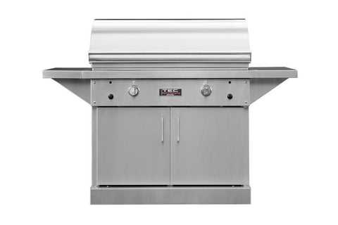 TEC Grills 44" Freestanding Sterling Patio FR Infra-Red Gas Grill Stainless Steel Cabinet w/ Shelves - Yardandpool.com
